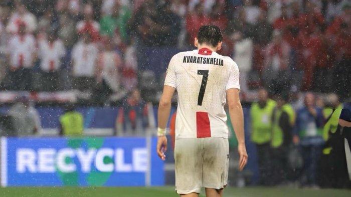 Khvicha Kvaratskhelia di laga melawan Turkiye dalam Euro 2024, 18 Juni 2024 lalu
