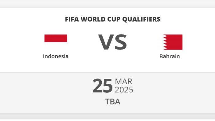 JADWAL TIMNAS INDONESIA: Indonesia vs Bahrain dijadwalkan bertemu pada pertandingan kedua pada Selasa 25 Maret 2025