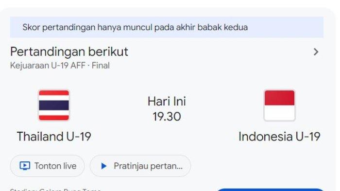 Pertandingan puncak Piala AFF U-19 2024 Timnas Indonesia vs Thailand digelar di Stadion Gelora Bung Tomo, Surabaya, Senin (29/7/2024), pukul 19.30 WIB.