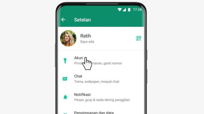 Langkah kedua mengaktifkan fitur Pesan Sementara di semua chat