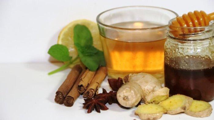 Ginger tea honey mint lemon and cinnamon