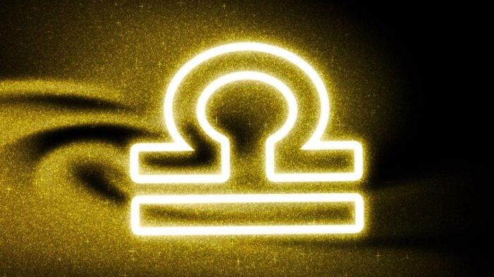 Libra zodiac sign, gold glitter, Horoscope Astrology background, Libra, on dark background