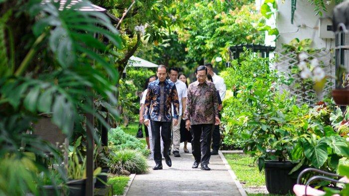 Pertemuan Presiden ketujuh Republik Indonesia Joko Widodo dan Raja Keraton Yogyakarta, Sri Sultan HB X di Kraton Kilen, Rabu (15/1/2025).