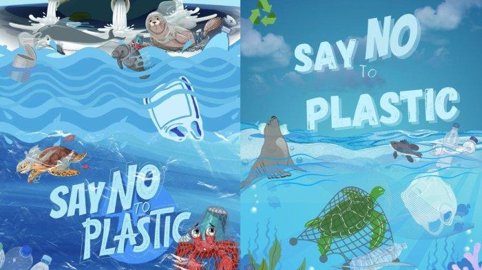 Poster say no to plastic