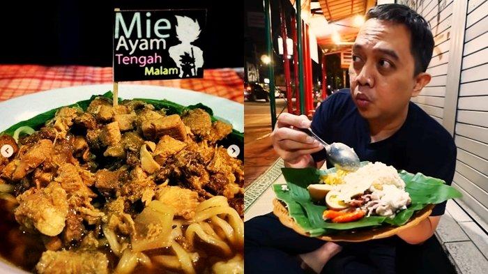 Foto Mie Ayam Kamehame dan foto YouTuber Jogja Andre Christian saat menyantap Nasi Liwet