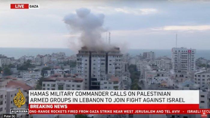 Detik-detik Rudal Israel Hantam Gedung Tinggi di Gaza, Terekam Wartawan saat Laporan Live