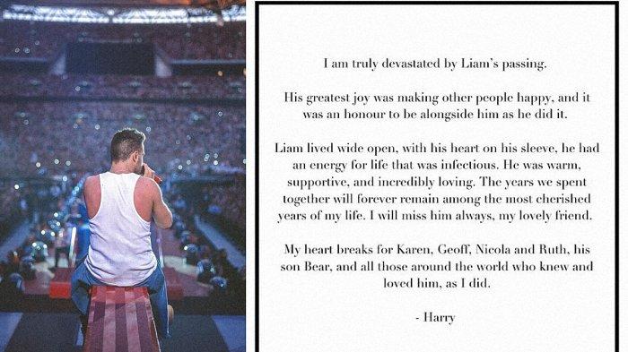Salam perpisahan dan ucapan duka cita atas meninggalnya Liam Payne dari Harry Styles