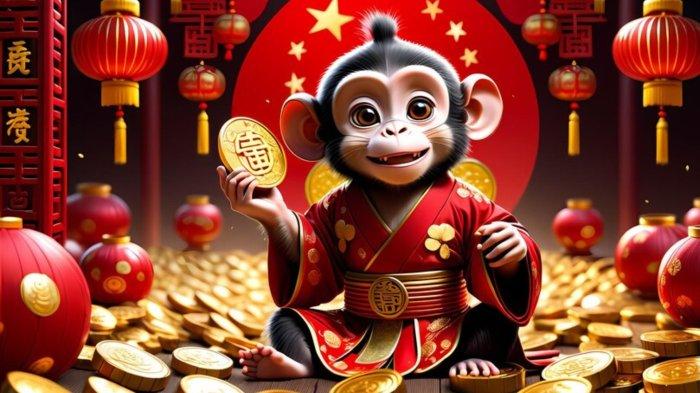 Chinese new yearzodiac signs monkey Chinese new year background Happy chinese new year