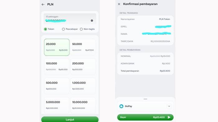Pembelian Token via Gopay