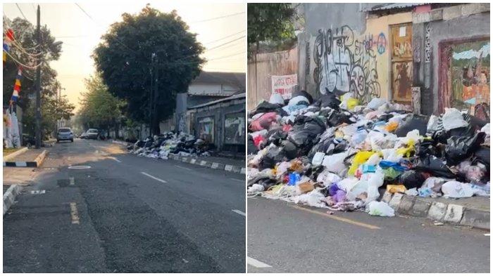 Tumpukan sampah di daerah SD Negeri Ungaran 1 Yogyakarta