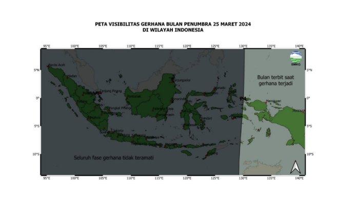 Wilayah yang dapat melihat Gerhana Bulan Penumbra Senin 25 Maret 2024