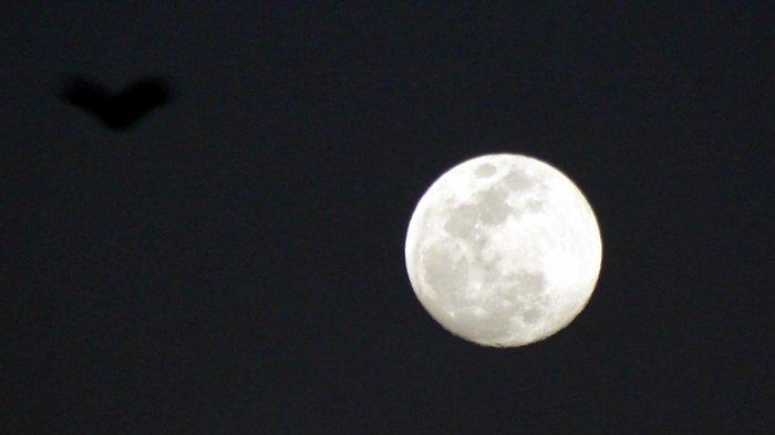Foto-foto bulan saat muncul di ufuk timur menjelang gerhana bulan total 2018.