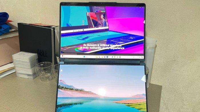 LAPTOP FLEKSIBEL TERBAIK - Lenovo memperbarui lini seri Yoga series yang kini didukung artificial intelligence (AI), melalui Yoga Book 9i. Lenovo Yoga Book 9i hadir menjawab kebutuhan pengguna dengan mobilitas yang tinggi karena menawarkan fleksibilitas dalam berbagai skenario penggunaan.