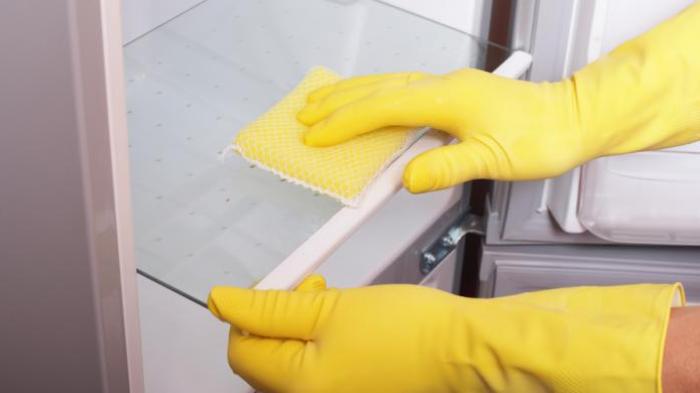 Setelah semua es mencair Anda bisa mengelap bagian dalam lemari pendingin tersebut dari sisa-sisa air atau makanan yang masih menempel di dalam. Gunakan kain putih bersih atau kaus bekas Anda yang masih bersih dan sudah tidak terpakai lagi.