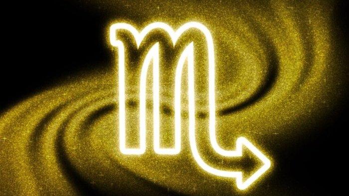 Scorpio zodiac sign, gold glitter, Horoscope Astrology background, Scorpio, on dark background
