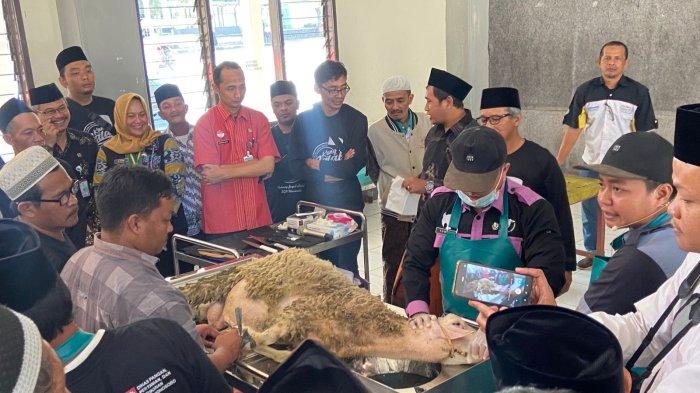 MUI Wonosobo bersama Dinas Pangan, Pertanian dan Perikanan (Dispaperkan) menyelenggarakan Bimbingan Teknis Juru Sembelih Halal (Juleha) bagi para calon juru sembelih utusan takmir masjid/musala, pondok pesantren, Komunitas Santri Gayeng Nusantara dan kepanitiaan kurban lainnya di Gedung Persaudaraan Haji Wonosobo, Selasa (20/6/2023).