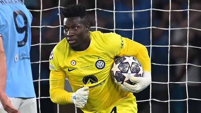 Aksi Andre Onana dalam pertandingan final Liga Champions antara Man City vs Inter Milan, di Stadion Ataturk Olimpic, Minggu (11/6/2023). (inter.it)
