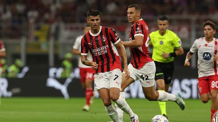 Alvaro Morata saat memperkuat AC Milan pada laga pramusim.