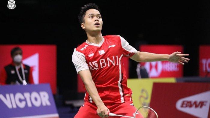 Pebulu tangkis tunggal putera Indonesia, Anthony Sinisuka Ginting lolos ke babak final All England setelah mengalahkan pemain Perancis. (Instagram/@badminton.ina)