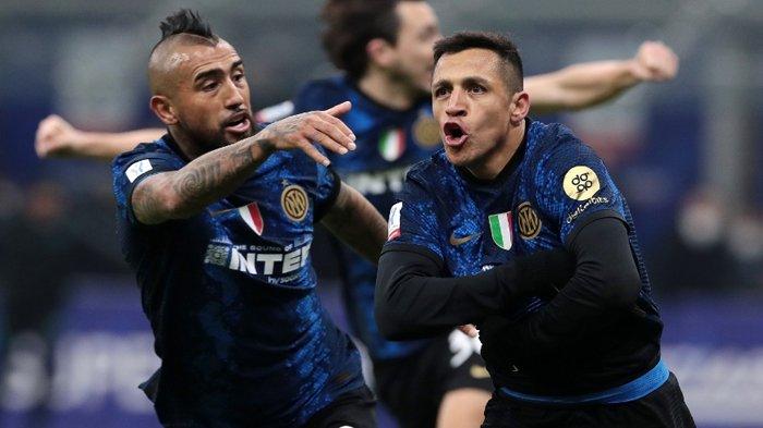 Arturo Vidal dan Alexis Sanchez ketika masih bersama memperkuat Inter Milan.