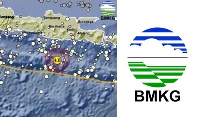 BMKG sebut gempa terkini di tenggara Pacitan, Jawa Timur miliki magnitudo 4.0.
