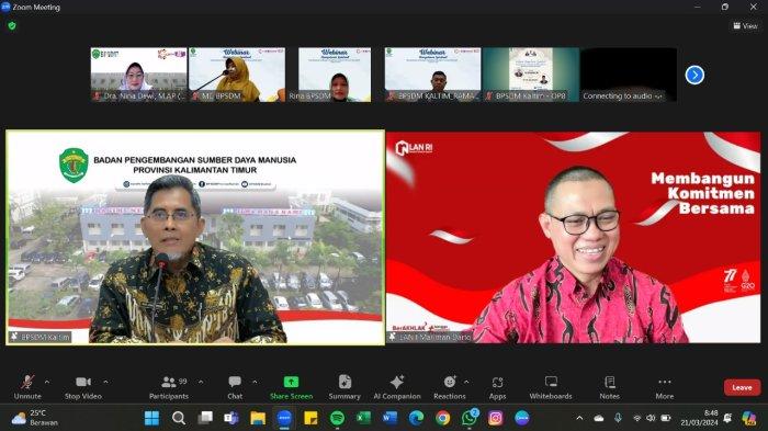 Bidang Pengembangan Kompetensi Manajerial dan Fungsional BPSDM Kaltim wenggelar Webinar Kompetensi Spiritual, pada 21 Maret 2024 di Samarinda.