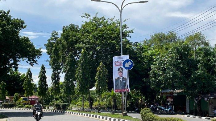 Baliho Andi Sulaiman di median jalan raya wilayah Kecamatan Nunukan Selatan, Sabtu (15/06/2024), siang.