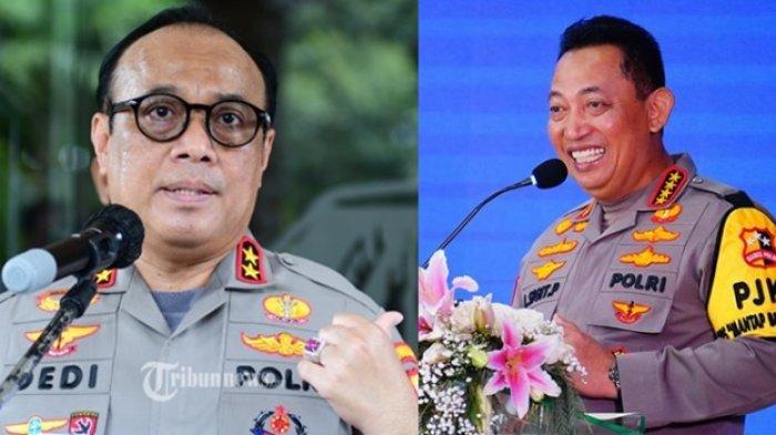 Foto Komjen Pol Dedi Prasetyo (kiri) jenderal senior Kapolri Jenderal Listyo Sigit Prabowo yang bergelar profesor.