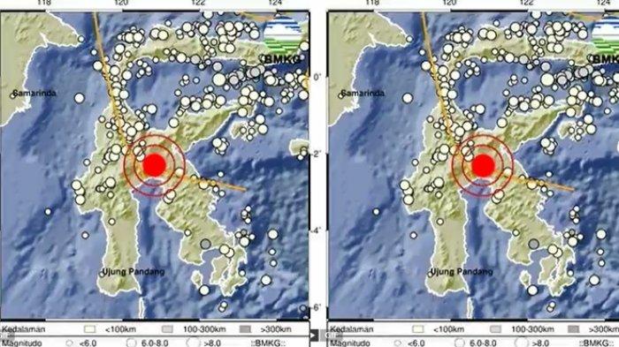 GEMPA LUWU TIMUR - Dalam rilisnya, BMKG sebut pusat gempa terkini berada 48 km di barat laut Luwu Timur, Sulawesi Selatan. Cek juga magnitudo dan titik koordinat gempa Luwu Timur di sini.