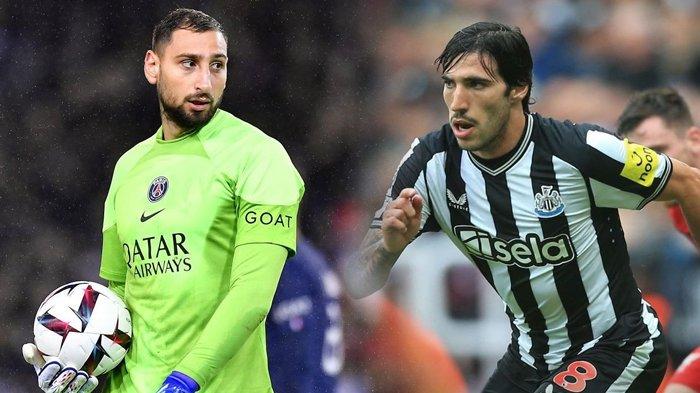 Dua mantan pemain AC Milan, Gianluigi Donnarumma dan Sandro Tonali.