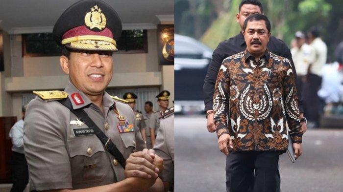 FOTO Ahmad Dofiri dan Agus Andrianto (kanan). Sosok Komjen Pol Ahmad Dofiri disebut-sebut Jenderal Polri yang punya kans besar masuk bursa Wakapolri saat mutasi Polri 2024. Cek profil dan rekam jejak lulusan terbaik Akpol 1989 itu di sini.