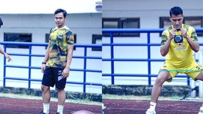 FOTO Daisuke Sato dan Reky Rahayu (kanan) latihan terpisah..  