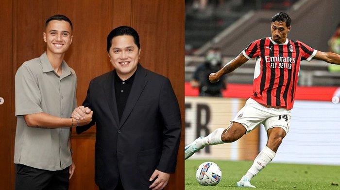 FOTO Eliano Reijnders, Erick Thohir, dan Tijjani Reijnders (kiri ke kanan). Eliano Reijnders adik bintang AC Milan di Serie A Liga Italia, yakni Tijjani Reijnders itu gagal 'memikat hati' Shin Tae-yong di Kualifikasi Piala Dunia.