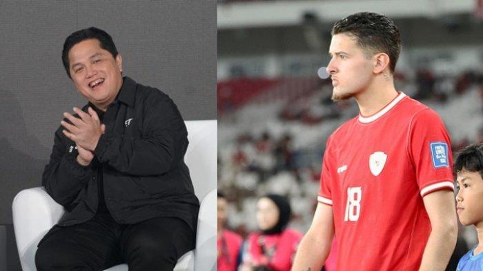 FOTO Erick Thohir dan Justin Hubner (kanan). Lengkap respons Ketua Umum PSSI Erick Thohir usai Timnas Indonesia U23 tembus 8 besar Piala Asia U23 2024, singgung ulah wasit Nasrullo Kabirov, hingga puji Shin Tae-yong.
