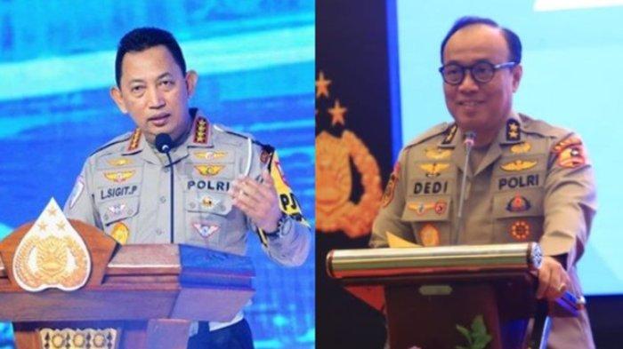FOTO Jenderal Listyo Sigit (kiri) dan Irjen Dedi Prasetyo. Dalam mutasi Polri 2024, Dedi Prasetyo ditunjuk oleh Kapolri Jenderal Listyo Sigit Prabowo jadi Irwasum Polri ganti Komjen Ahmad Dofiri.