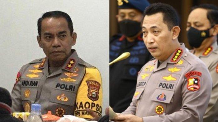 FOTO Kapolda Sumsel yang baru yakni Irjen Pol Andi Rian dan Kapolri Jenderal Listyo Sigit Prabowo (kanan).  