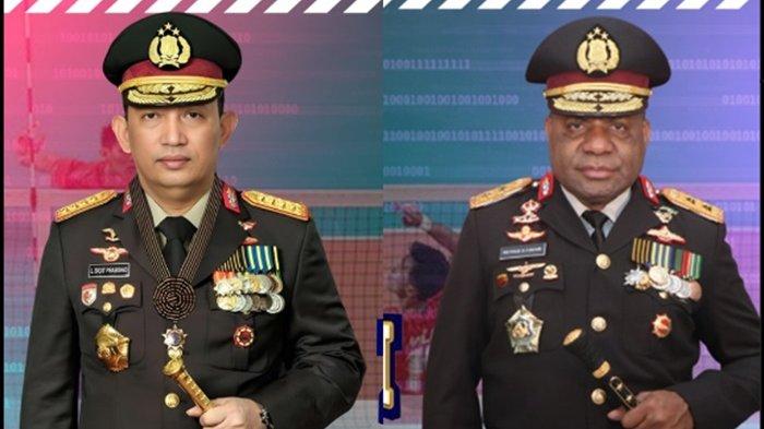 FOTO Kapolri (kiri) dan Mathius D Fakhiri. Laporan Korps Kenaikan Pangkat Mathius D Fakhiri dari Irjen Pol ke Komjen Pol dipimpin langsung Kapolri Jenderal Listyo Sigit Prabowo di Mabes Polri.
