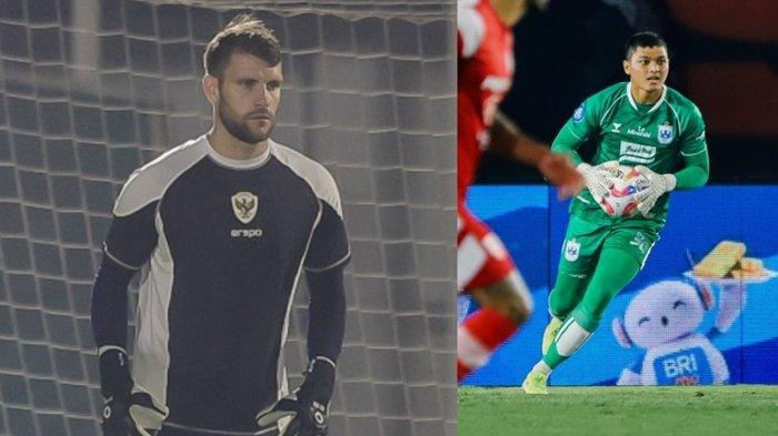 FOTO Maarten Paes dan Adi Satryo (kanan). Adi Satryo kiper PSIS Semarang di Liga 1 tersebut jadi salah satu saingan Maarten Paes di Timnas Indonesia dalam ajang Kualifikasi Piala Dunia 2026.