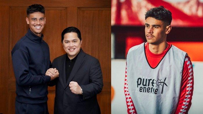 FOTO Mees Hilgers, Erick Thohir (tengah). Dengan munculnya kabar Mees Hilgers masuk daftar calon pemain naturalisasi Timnas Indonesia, membuat nama bek jangkung yakni Elkan Baggott potensinya kembali gabung ke skuat besutan Shin Tae-yong semakin berat.