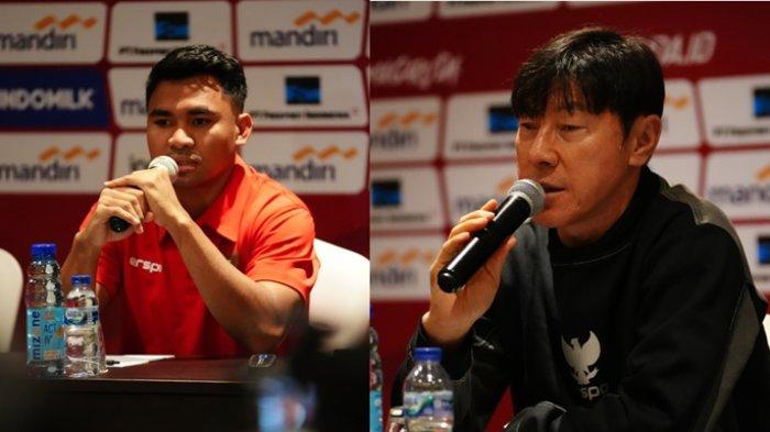 FOTO Shin Tae-yong dan Asnawi Mangkualam (kiri).  