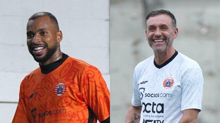 FOTO Thomas Doll (kanan) dan Gustavo Almeida. Dalam daftar susunan pemain Persib Bandung vs Persija Jakarta di Liga 1, terlihat Tyronne del Pino Ramos dan Gustavo Almeida bakal adu tajam di depan Bobotoh.