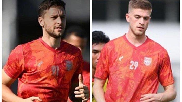 SERET GOL - Felipe Cadenazzi (kiri) dan Jelle Gosselink (kanan) yang diharapkan dapat menjadi lumbung gol Borneo FC hingga kini belum memperlihatkan hasil maksimal.