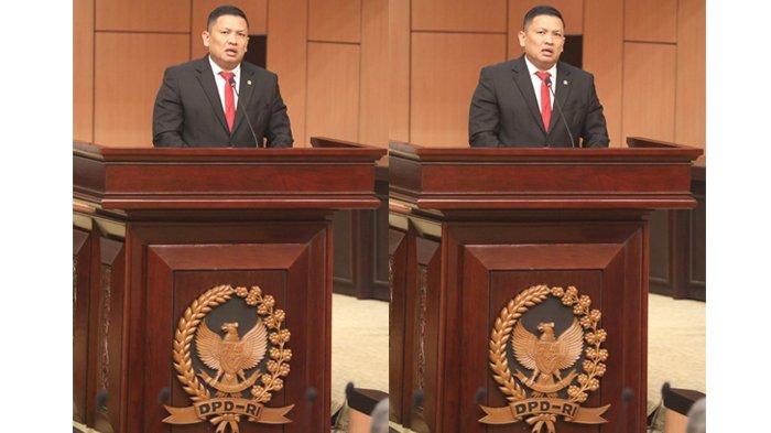 Wakil Ketua Komite IV Dewan Perwakilan Daerah Republik Indonesia (DPD RI), Fernando Sinaga menyampaikan pandangan dan pendapat DPD RI terhadap RUU tentang Perubahan Ketiga atas UU Nomor 25 Tahun 1992 tentang Perkoperasian, Jumat (1/12/2023).