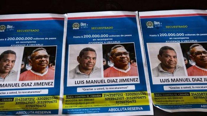 Foto pamflet yang menanyakan keberadaan ayah pemain Liverpool, Luis Diaz