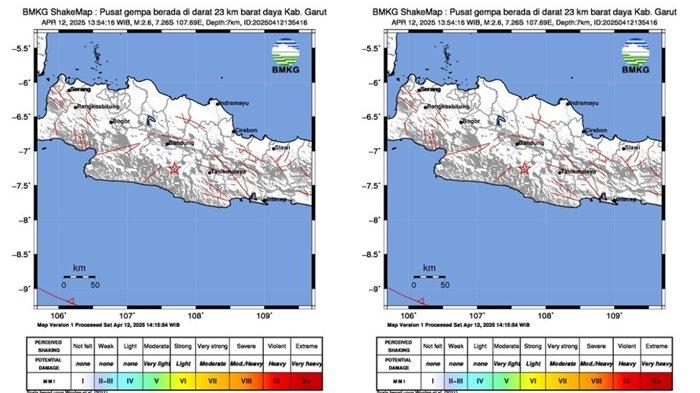 GEMPA TERKINI GARUT - Dalam rilisnya, BMKG sebut pusat gempa terkini berada di darat 23 km di barat daya Garut, Jawa Barat. Cek magnitudo dan titik koordinat gempa hari ini
