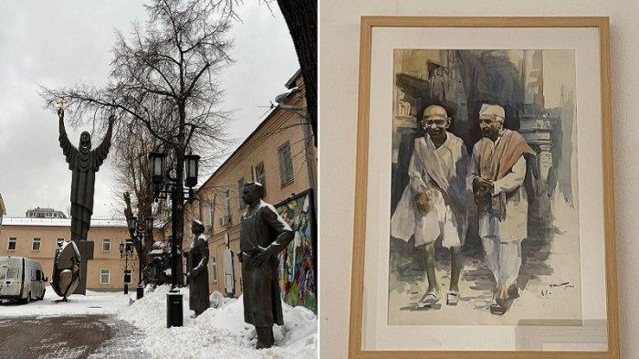 PANTUN HARI MUSEUM - Lukisan Mahatma Gandhi dan Jawaharlal Nehru di Moscow Museum of Modern Art. Simak kumpulan pantun ajakan berkunjung ke tempat penuh sejarah ini dalam rangka memperingati Hari Museum Internasional 18 Mei 2025.