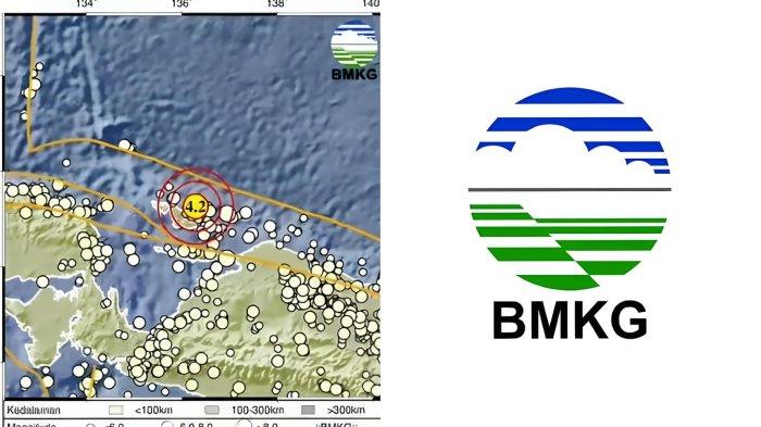 GEMPA BIAK NUMFOR - Tangkapan layar Badan Metereologi Klimatologi dan Geofisika, Senin (7/4/2025). Informasi gempa hari ini dengan magnitudo 4.2 guncang Biak Numfor Papua di kedalaman 10 km, cek pusat gempa terkini dari BMKG.