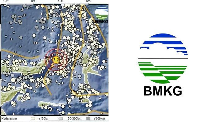 GEMPA BITUNG SULUT - Tangkapan layar Badan Metereologi Klimatologi dan Geofisika, Minggu (22/6/2025). Informasi gempa hari ini dengan magnitudo 3.2 guncang Bitung, Sulawesi Utara di kedalaman 56 km.