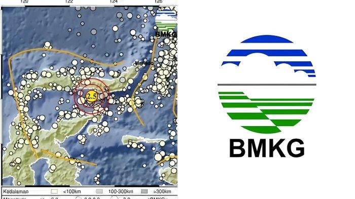 GEMPA BONE BOLANGO - Tangkapan layar Badan Metereologi Klimatologi dan Geofisika, Kamis (6/3/2025). Informasi BMKG merilis gempa hari ini dengan magnitudo 2.5 guncang wilayah Bone Bolango Gorontalo di kedalaman 74 km.