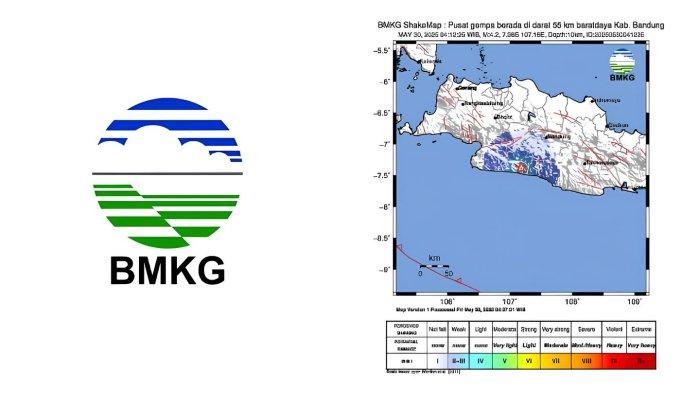 GEMPA KABUPATEN BANDUNG - Tangkapan layar Badan Metereologi Klimatologi dan Geofisika, Jumat (30/5/2025). BMKG merilis informasi gempa hari ini dengan magnitudo 4.2 guncang Kabupaten Bandung, Jawa Barat di kedalaman 10 km.